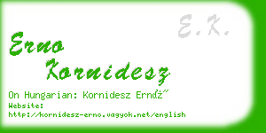 erno kornidesz business card